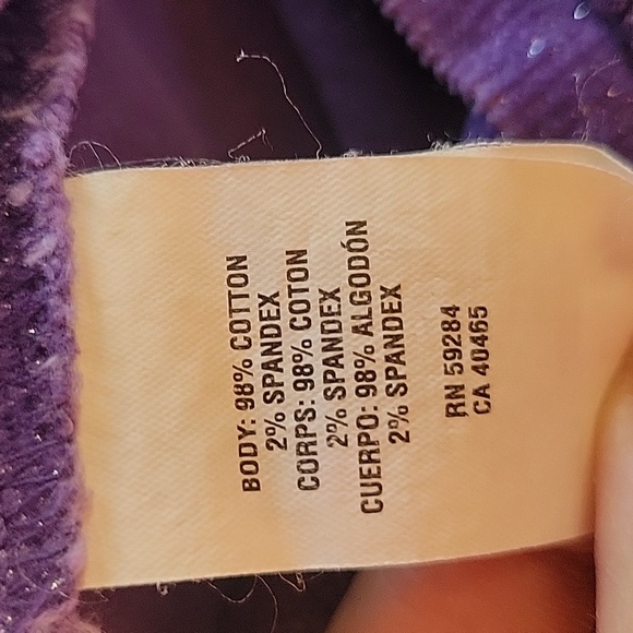 Purple Sparkle Ruffle Corduroy Girl Dress Size 12 Months By The Children's Place - Picture 8 of 9